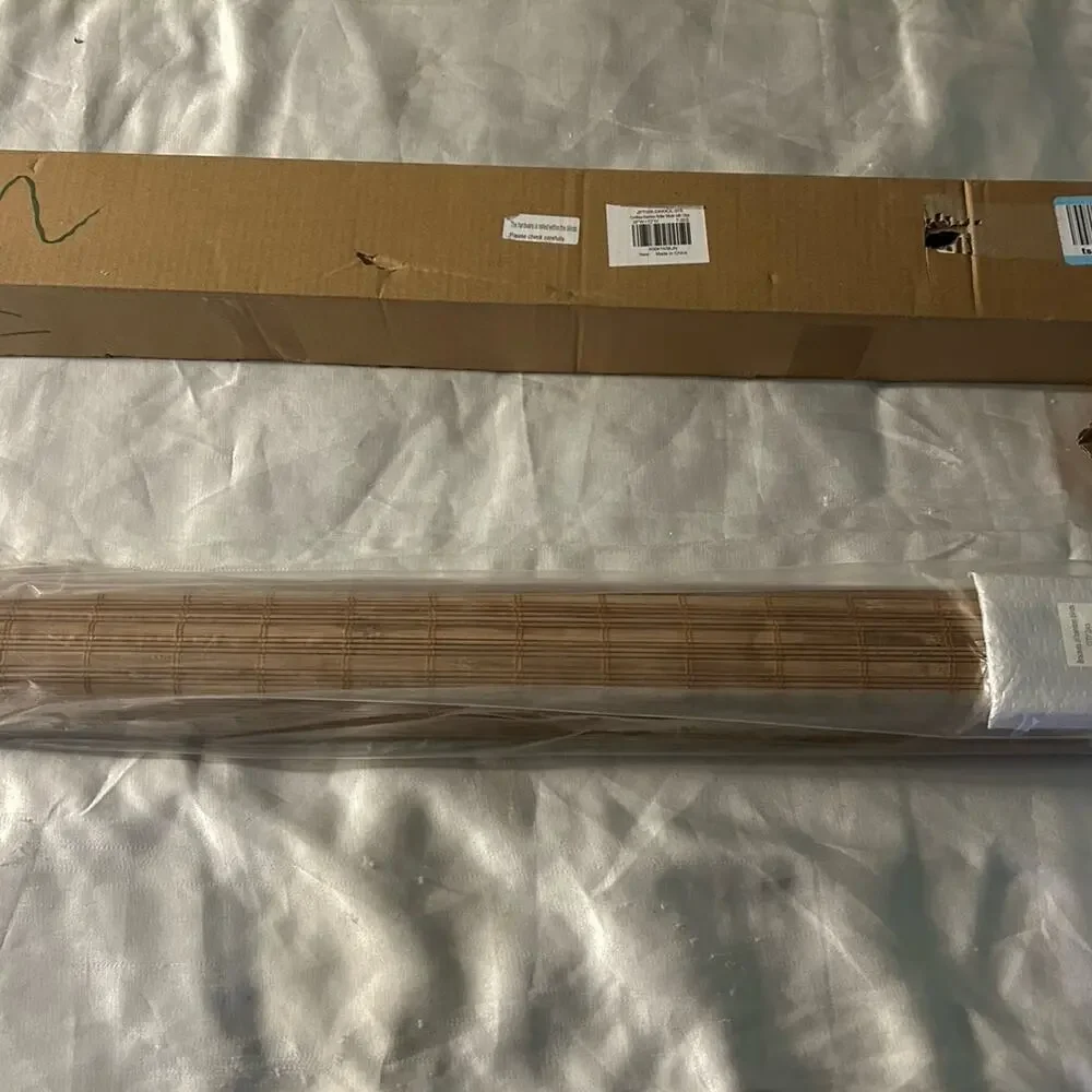 Cordless bamboo roller window blinds 25” by 72”